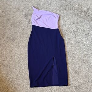 Elegant Two-Tone One-Shoulder Dress